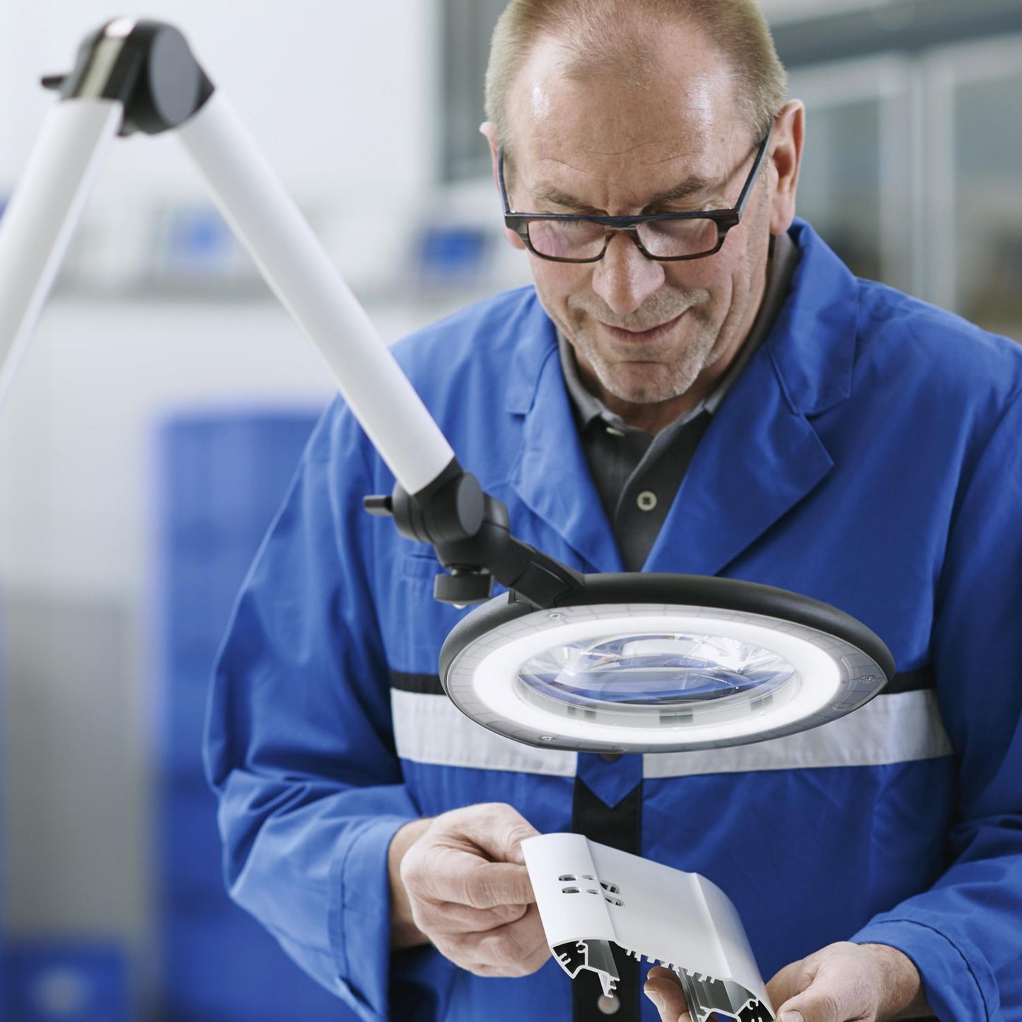 Lampe loupe Waldmann Tevisio TVD 750/940/DM tête 3D avec 3,5 dpt