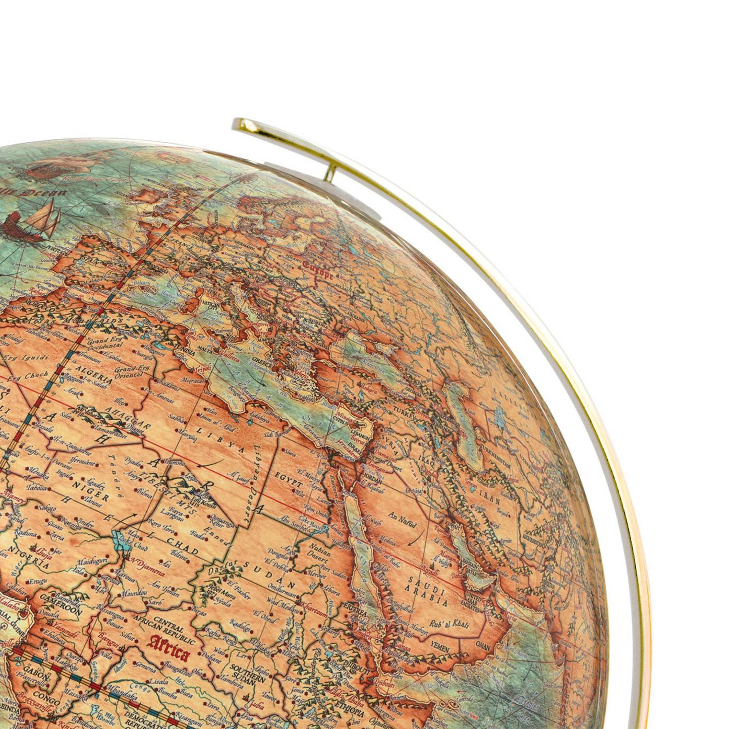 Globe de table Columbus Imperial, 400 mm, globe illuminé, avec image de carte historique