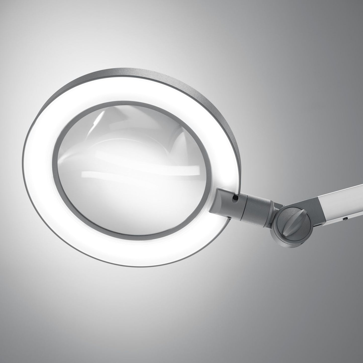 Lampe loupe Waldmann MLD 750/850/D dimmable 3,5 dpt avec pince de table en gris