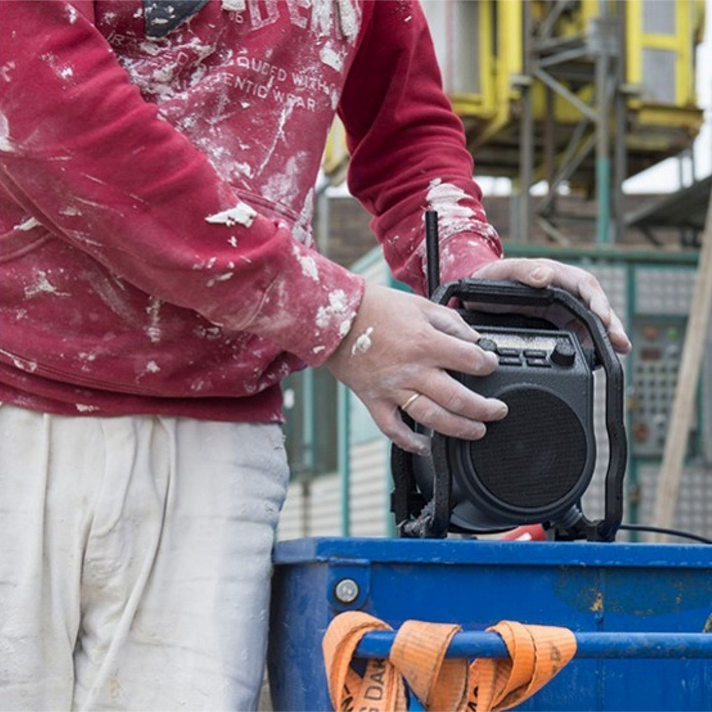 Radio de chantier FM PerfectPro UBOX 200R, RDS, AUX, Bluetooth, antichoc