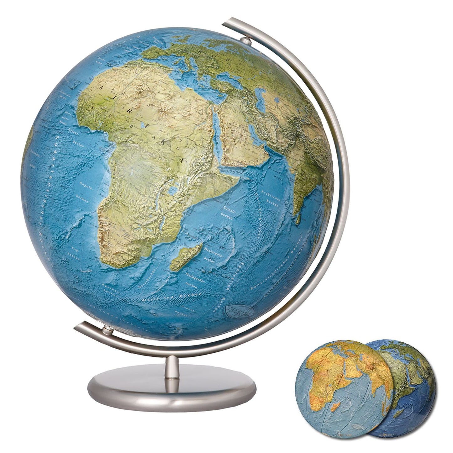 Globe lumineux Columbus DUORAMA, globe de table, D 400 mm, acier inoxydable, différentes variantes
