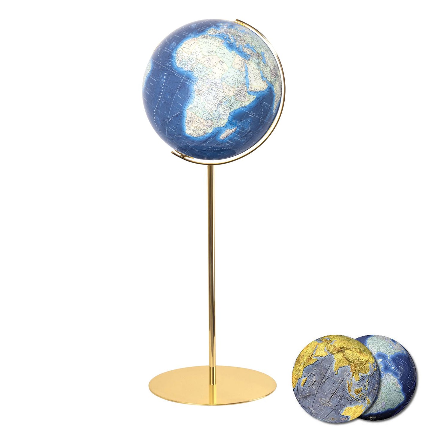 Globe sur pied Columbus Duo Azzurro, D 400 mm, globe lumineux, verre acrylique ver.variant