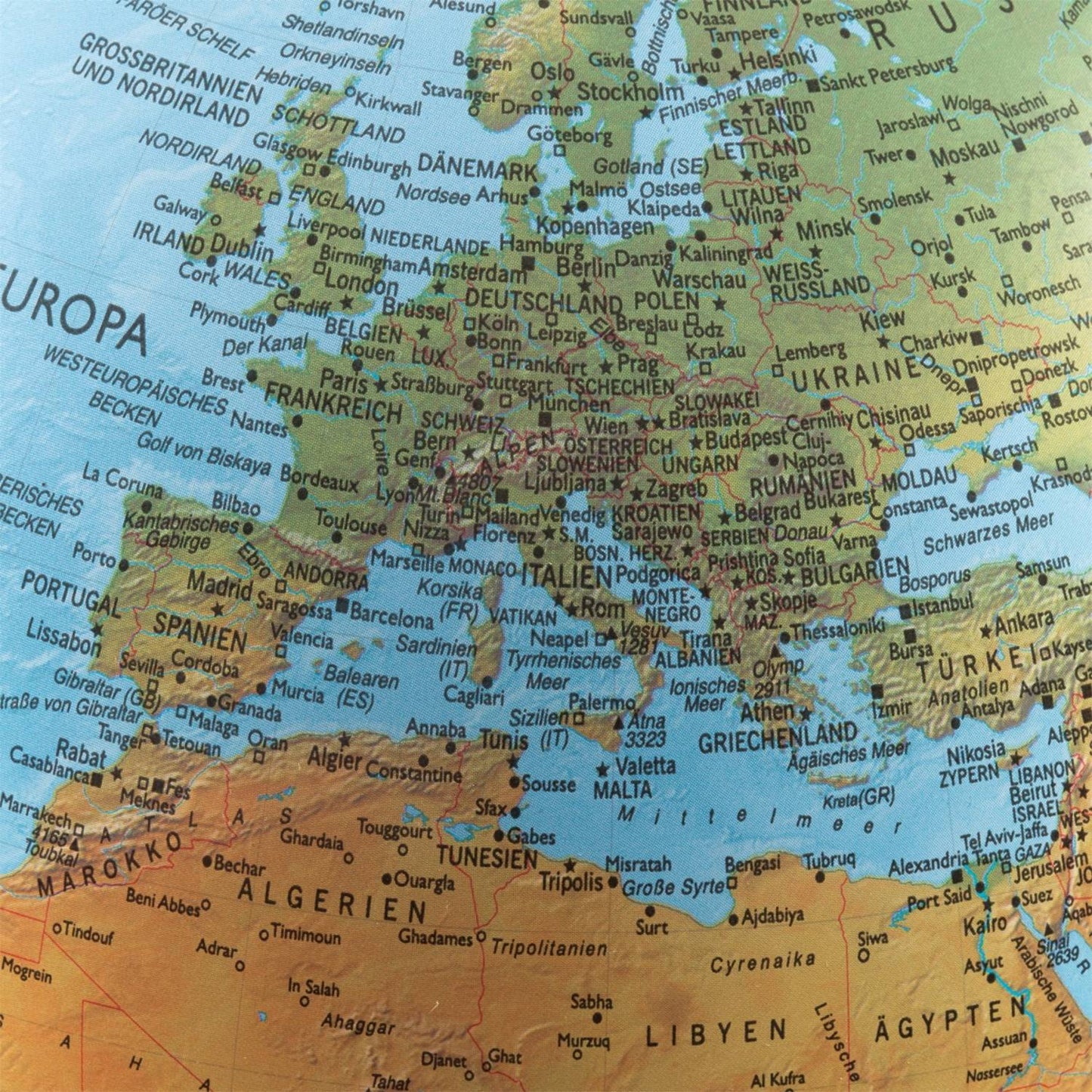 Globe lumineux double image Räthgloben, 40cm D, 61cm H, avec loupe