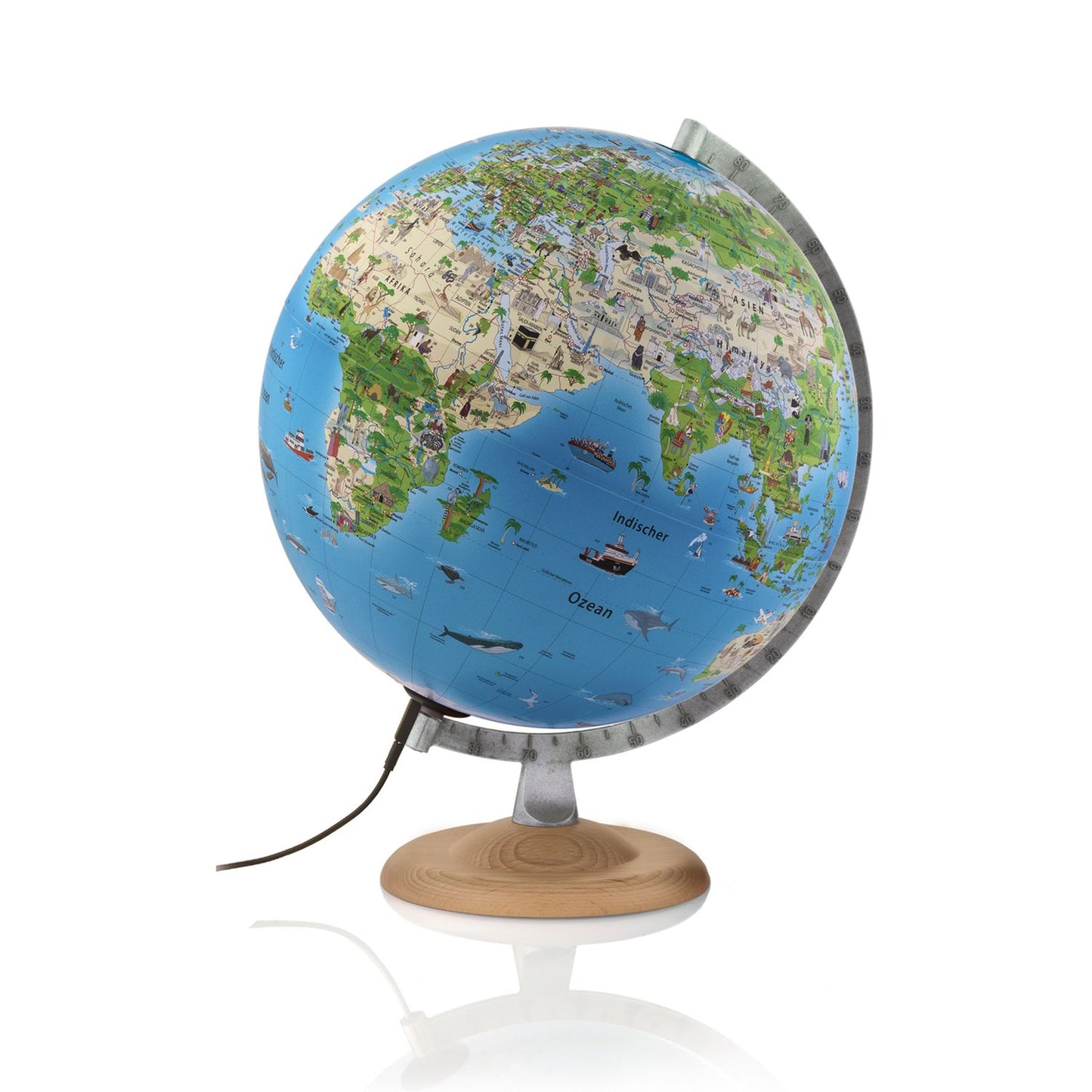Räthgloben Globe Lumineux pour Enfants, Atmosphere Family, Massif ou Argenté, 30 cm