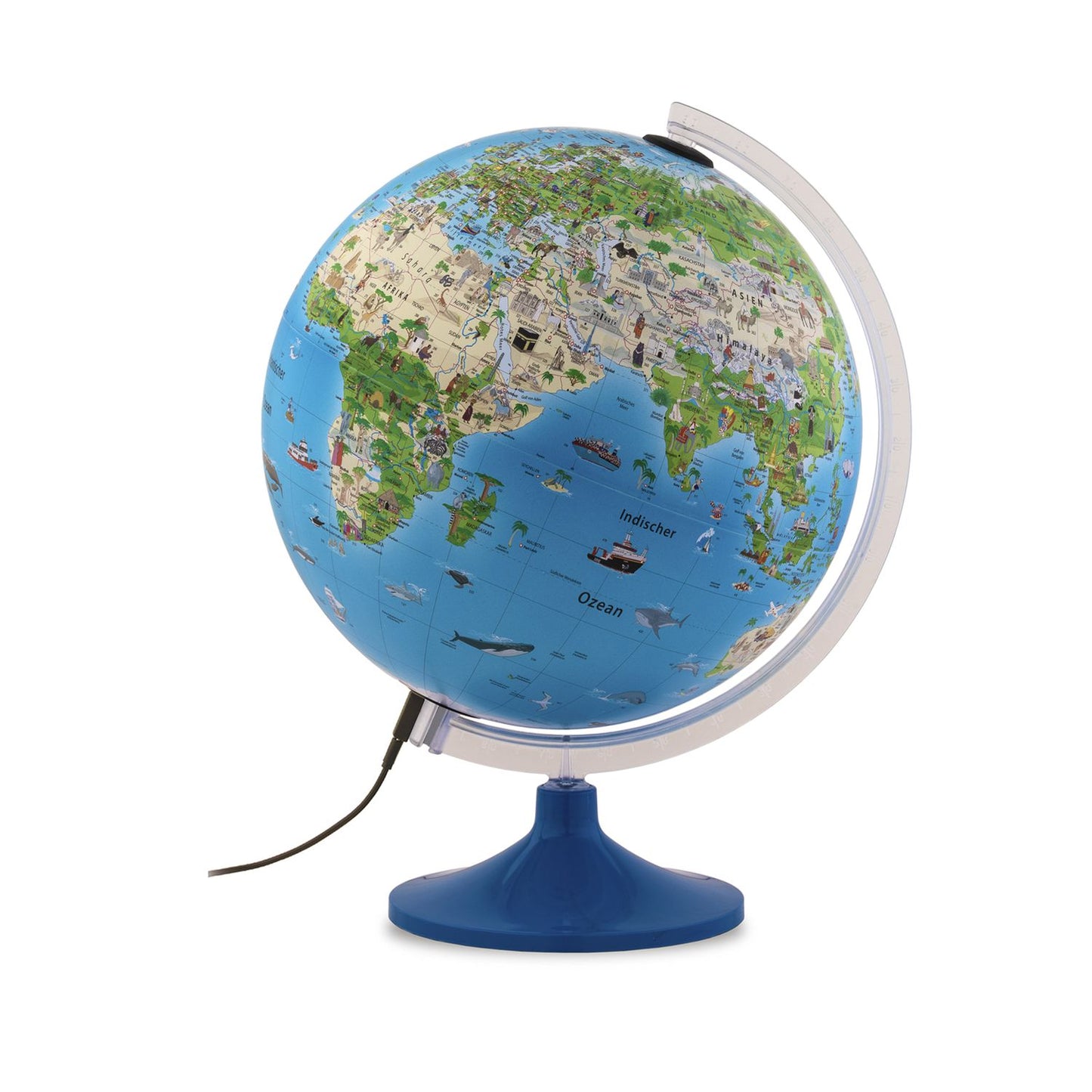 Räthgloben Globe Lumineux pour Enfants, Atmosphere Family, Massif ou Argenté, 30 cm