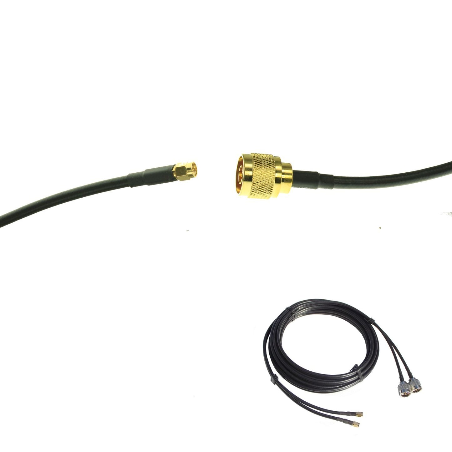 Câble de rallonge Wittenberg TWIN RG 58, fiche N vers fiche SMA, 5 et 10 m