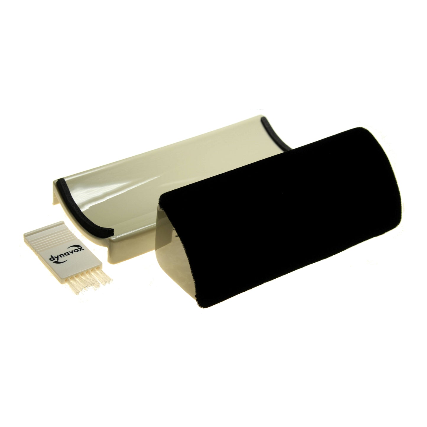 Tampon de nettoyage en velours Dynavox et brosse en nylon pour un nettoyage en douceur des disques