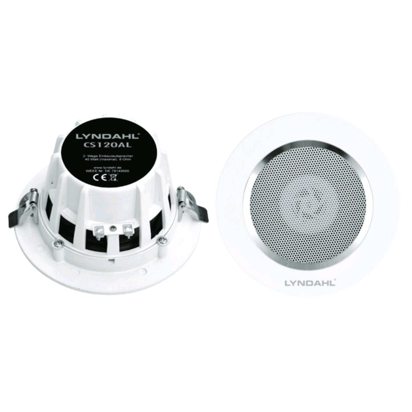LYNDAHL CS120AL paire d'enceintes plafond 2 voies design 120 mm, aluminium