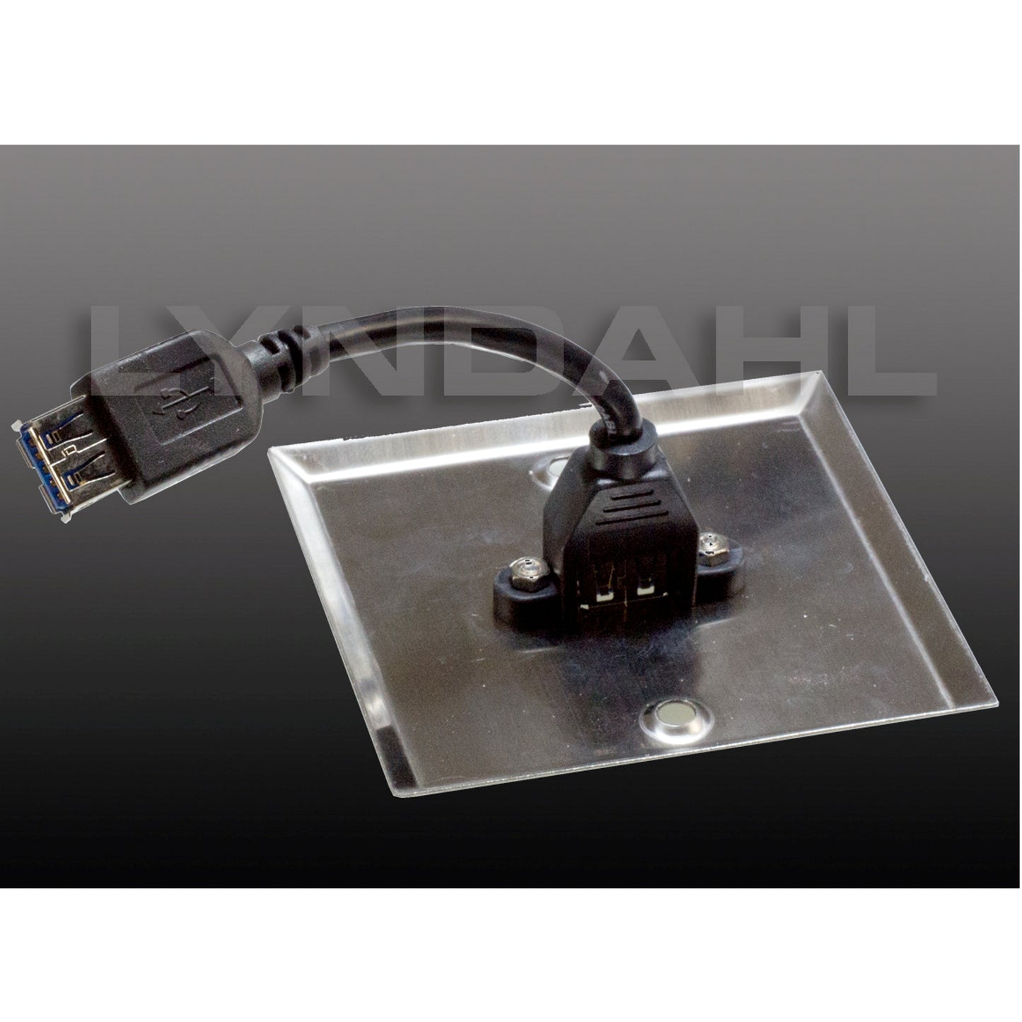 Lunette en acier inoxydable Lyndahl LK2038 USB 3.0 avec câble épanoui monté, 10 cm