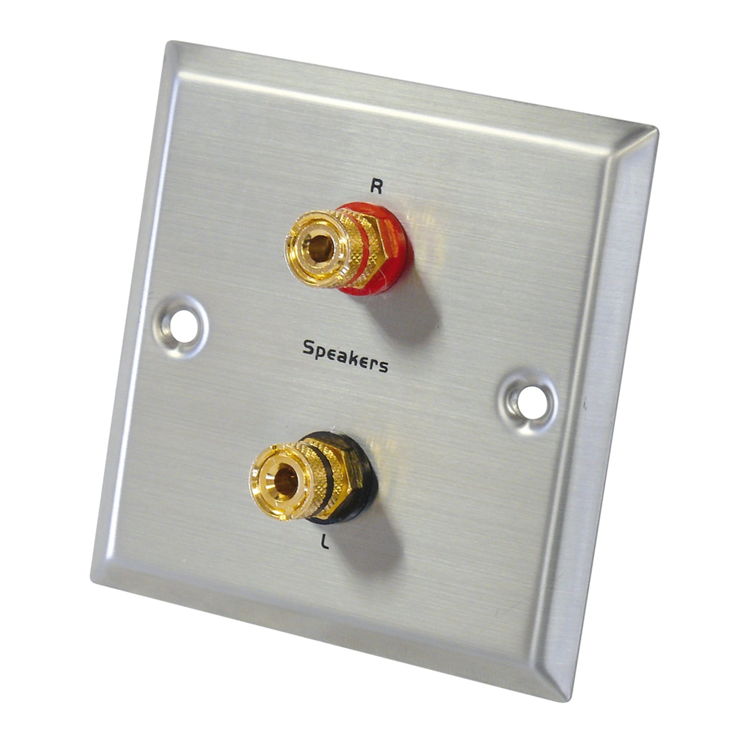 Panneau de connexion d'enceintes Dynavox en acier inoxydable, simple avec 2 prises bananes