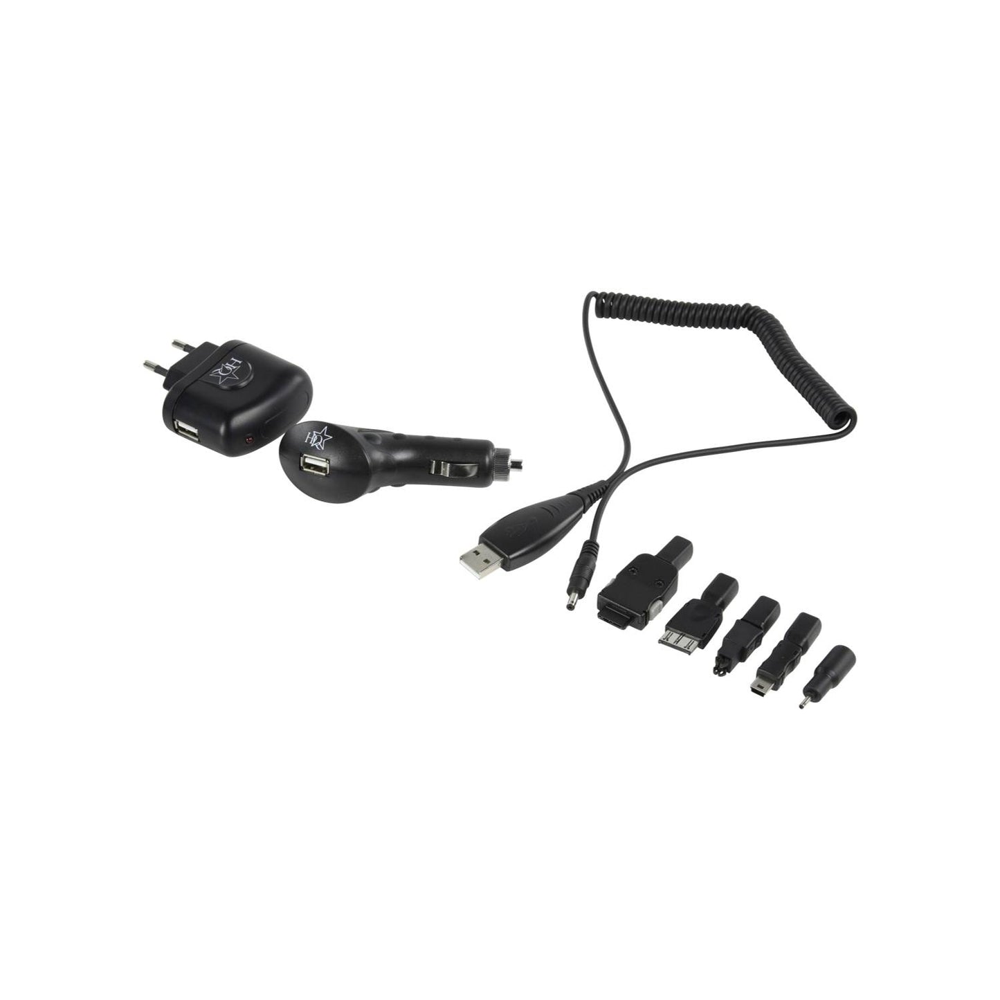 Chargeur USB 12/230V avec adaptateur pour téléphone portable