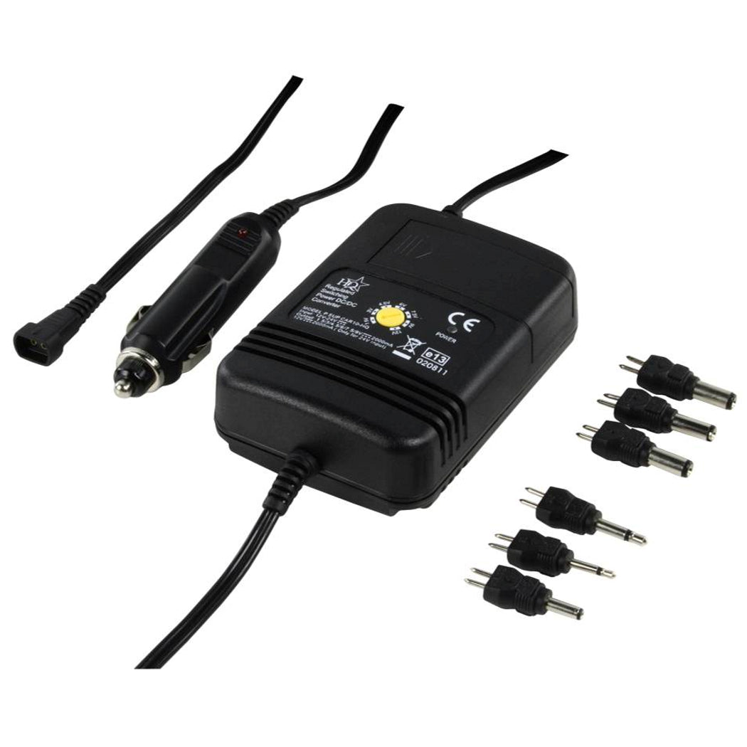 Alimentation de voiture HQ 1,5 à 12 V max 2000 mA, avec fiches de sortie interchangeables
