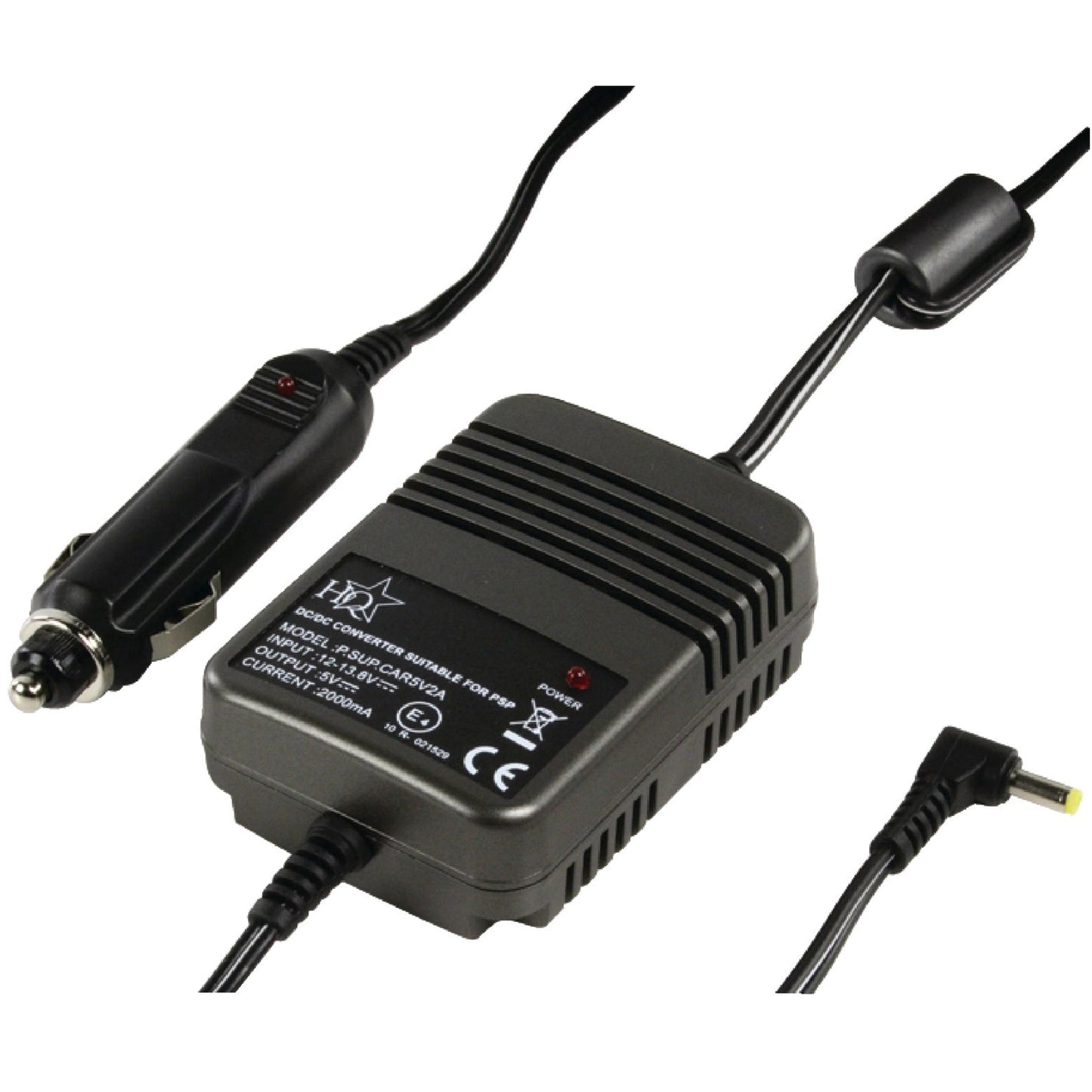 Alimentation de voiture HQ pour TomTom et PSP, 2000 mA
