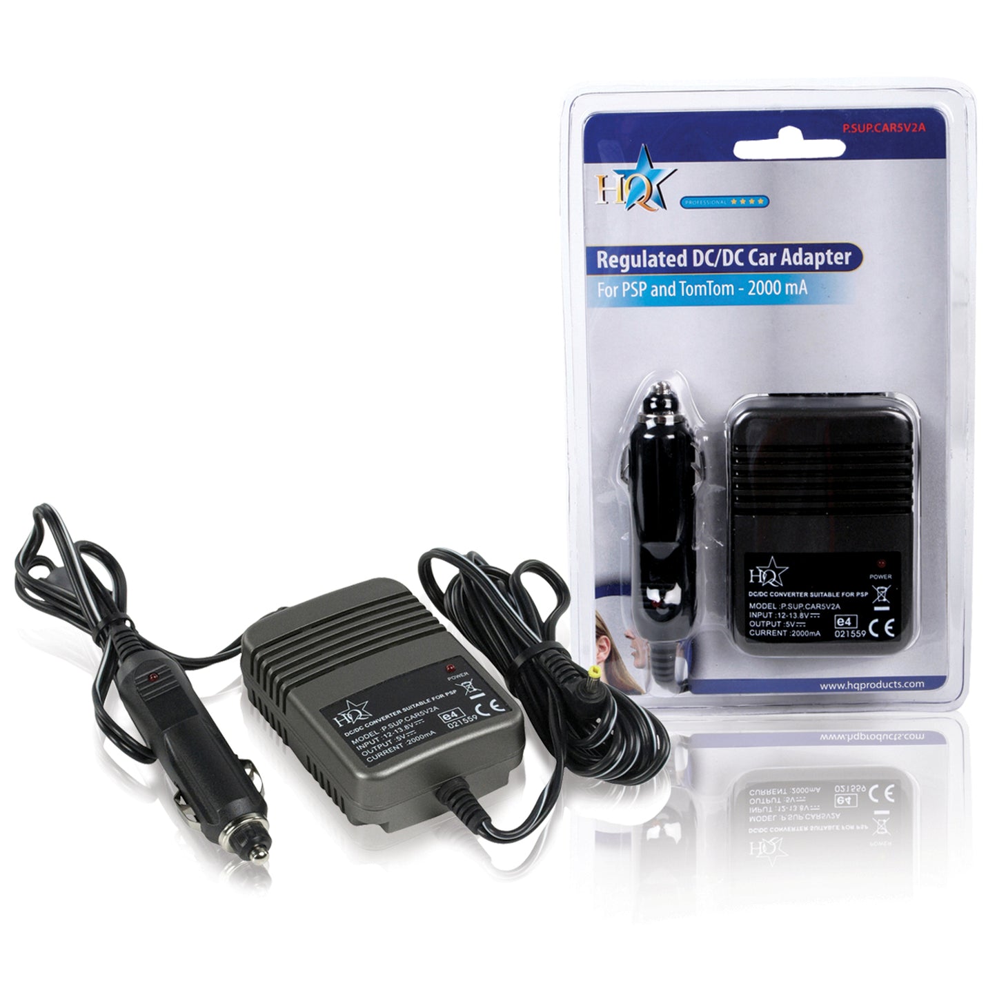 Alimentation de voiture HQ pour TomTom et PSP, 2000 mA