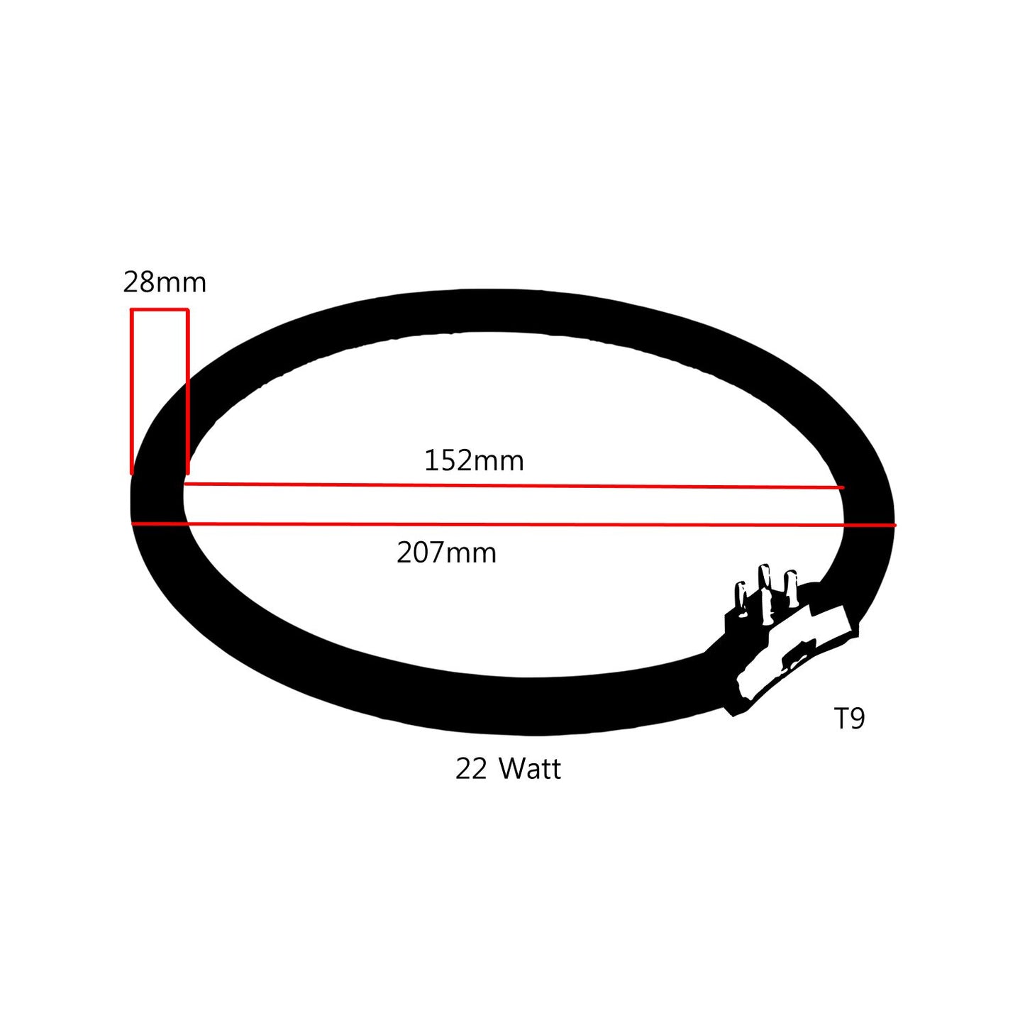 Tube de remplacement Lumeno T9 6122 pour lampe loupe 22 watts