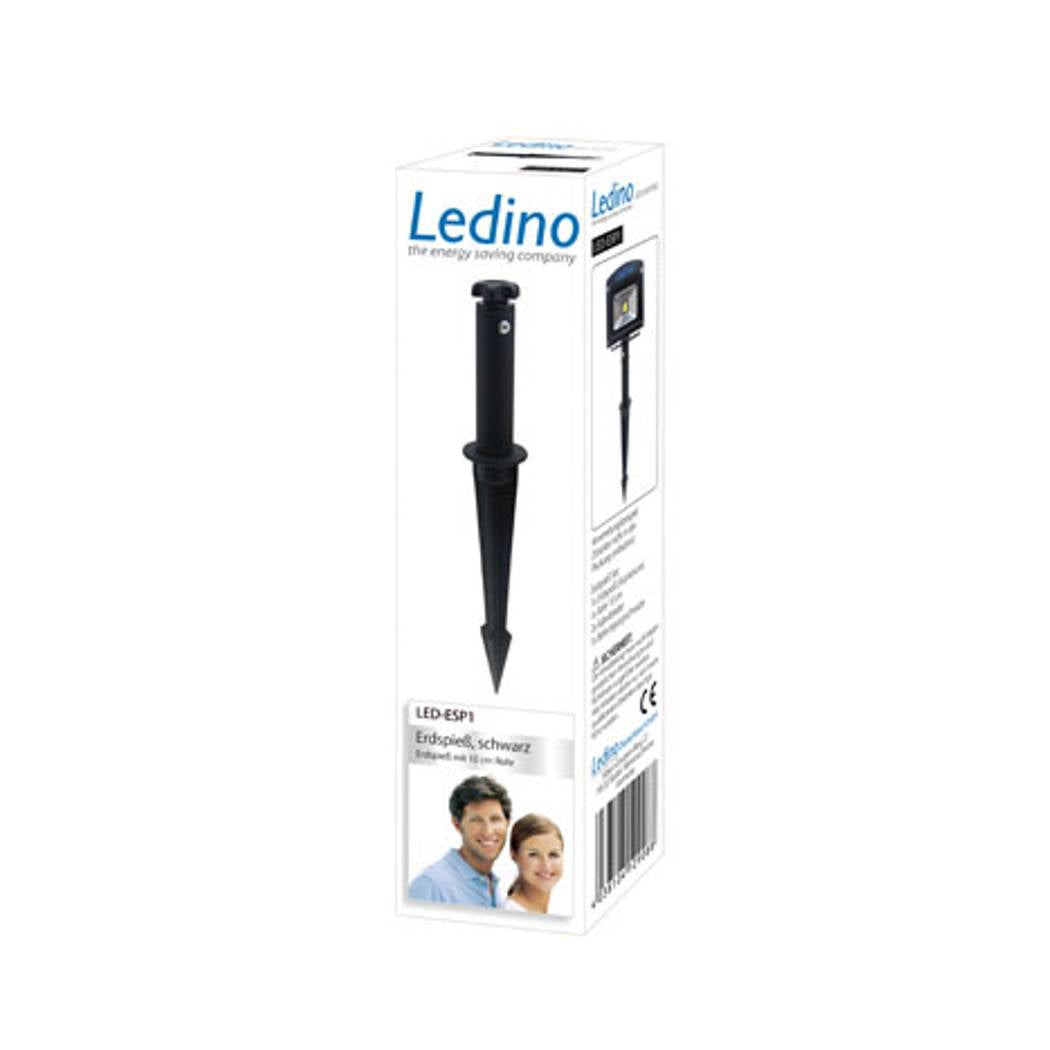 Set de piquets de sol Ledino pour un spot LED en noir, 10 cm de haut