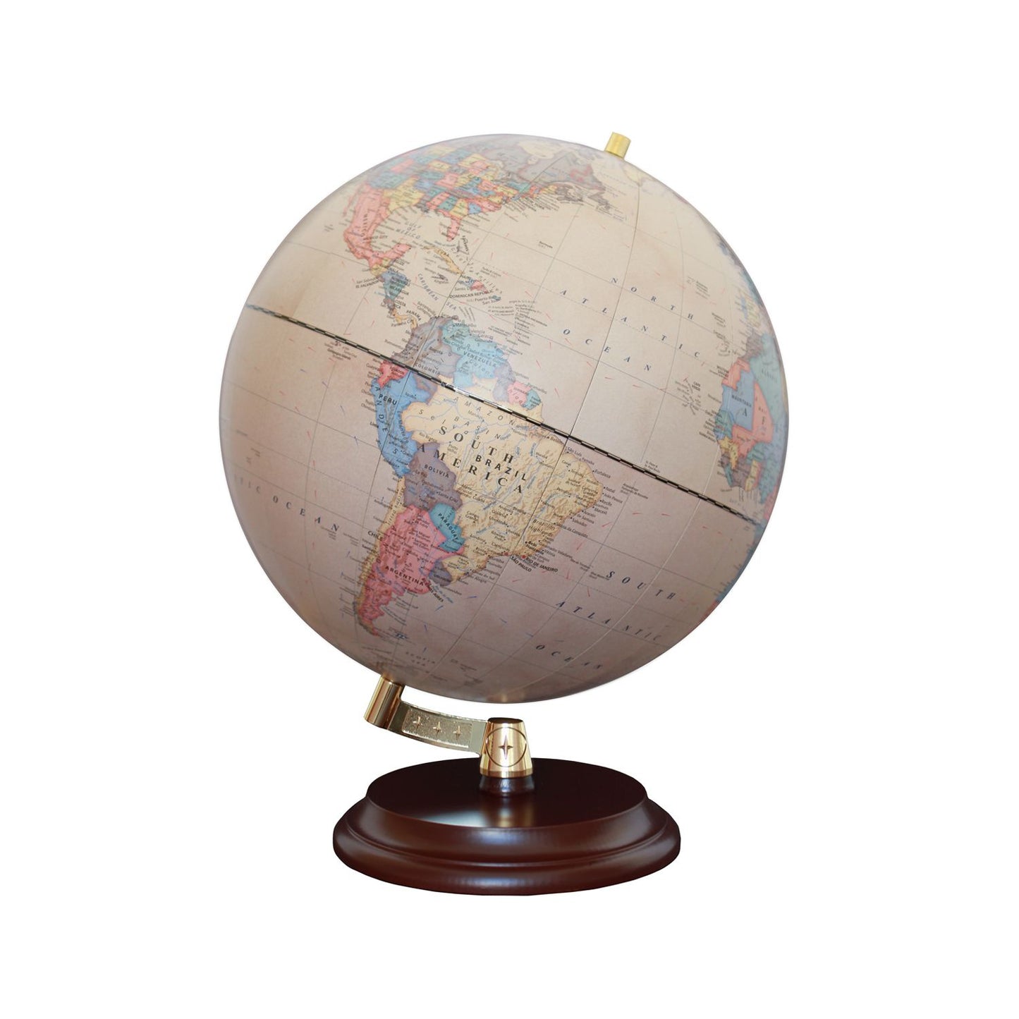 Magellan Vasa Globe 32cm montage moderne sans méridien avec socle en bois