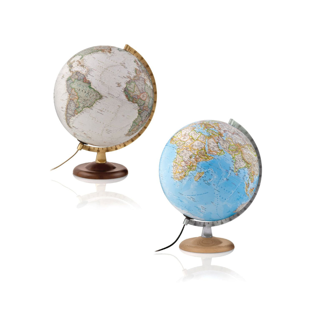 National Geographic Leuchtglobus 30 cm in Silver oder Gold