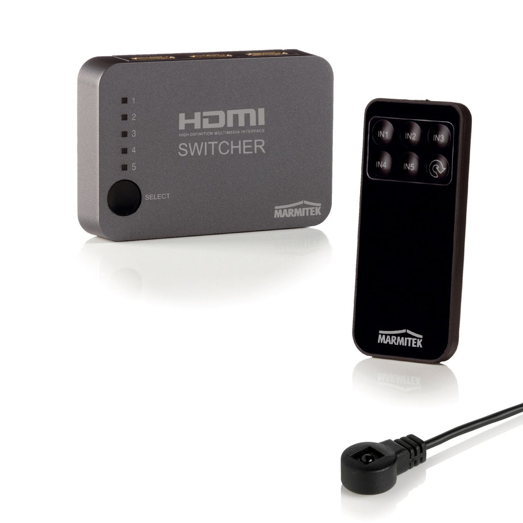 Marmitek Connect 350 UHD HDMI Switcher mit 5 Eingaengen, 4K