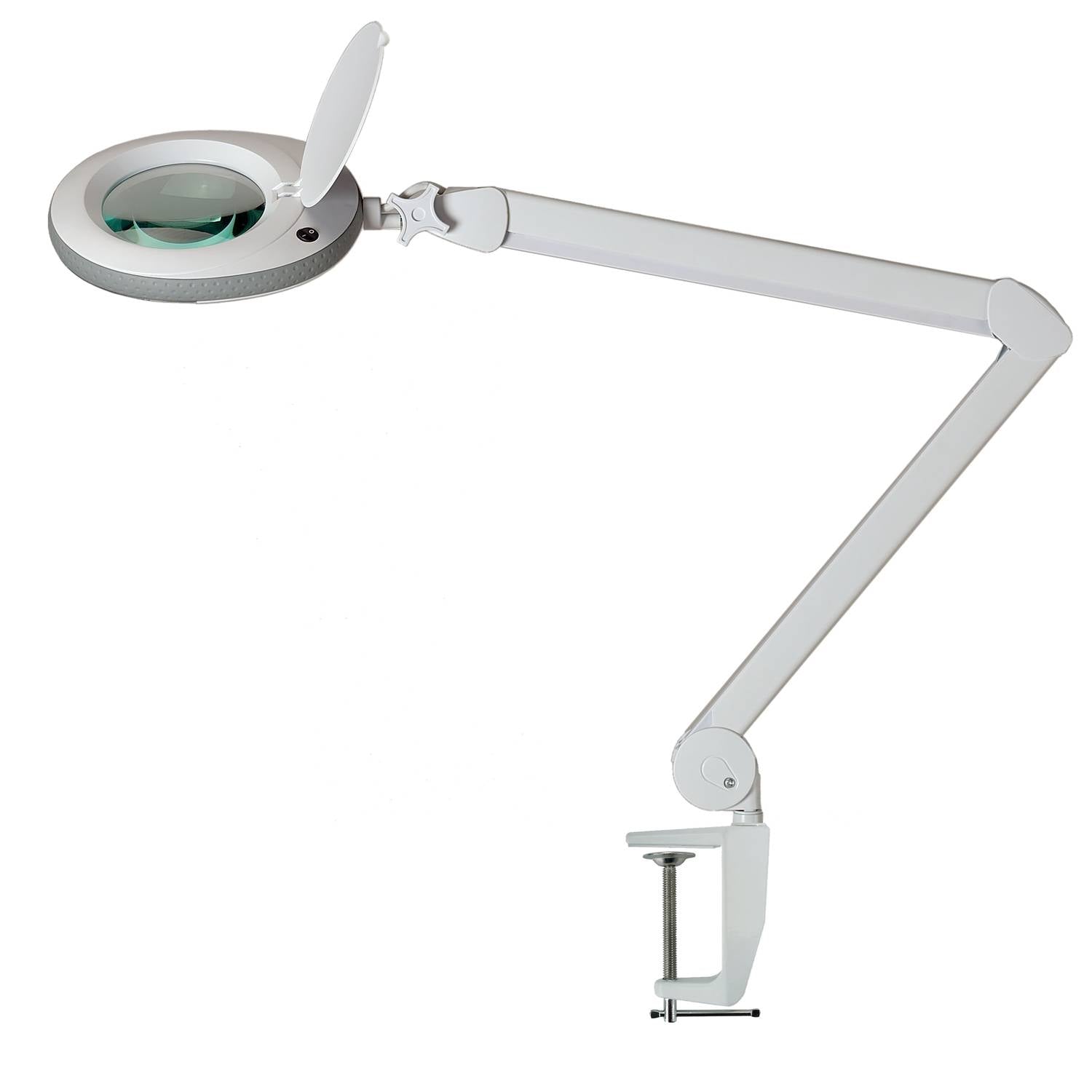 RECONDITIONNÉ - Lumeno 7218GR lampe-loupe/lampe de poste de travail 8 dpt 96 LED anneau gris