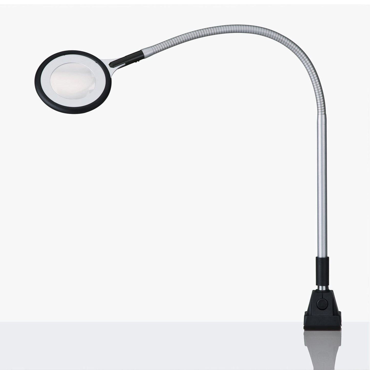 Lampe loupe Waldmann RING LED RLLQ 63 R dimmable 6 dpt avec col de cygne