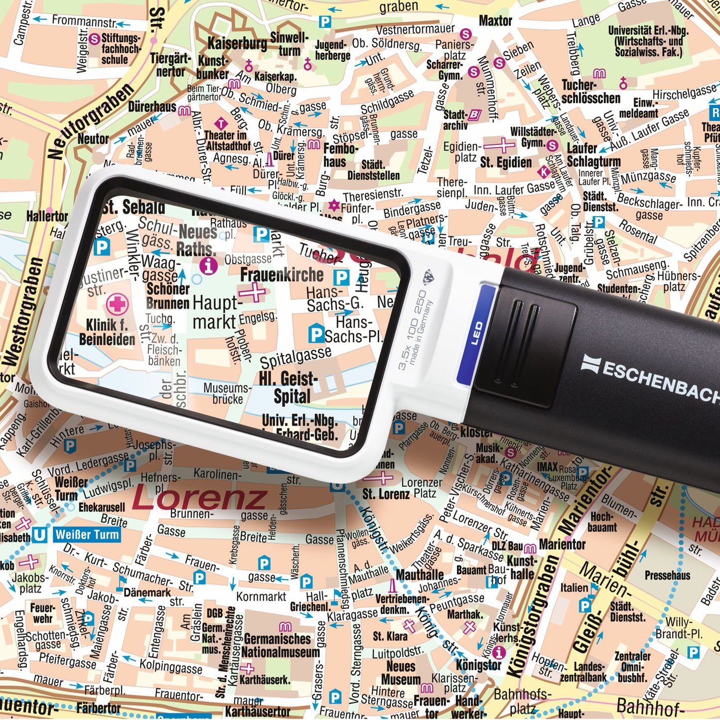 Loupe de lecture Eschenbach mobilux LED loupe à main rectangulaire avec éclairage différentes variantes
