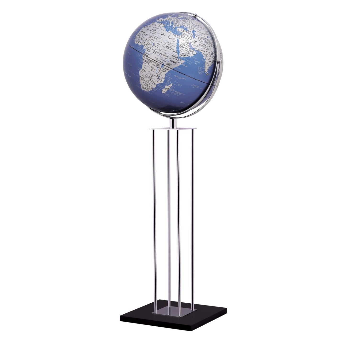 Globe sur pied EMFORM WORLDTROPHY, conçu par Lutz Gathmann, différentes versions