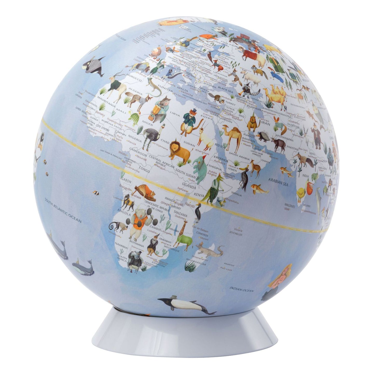 Globe pour enfants EMFORM Globus Wildlife World avec motifs d'animaux, différentes couleurs