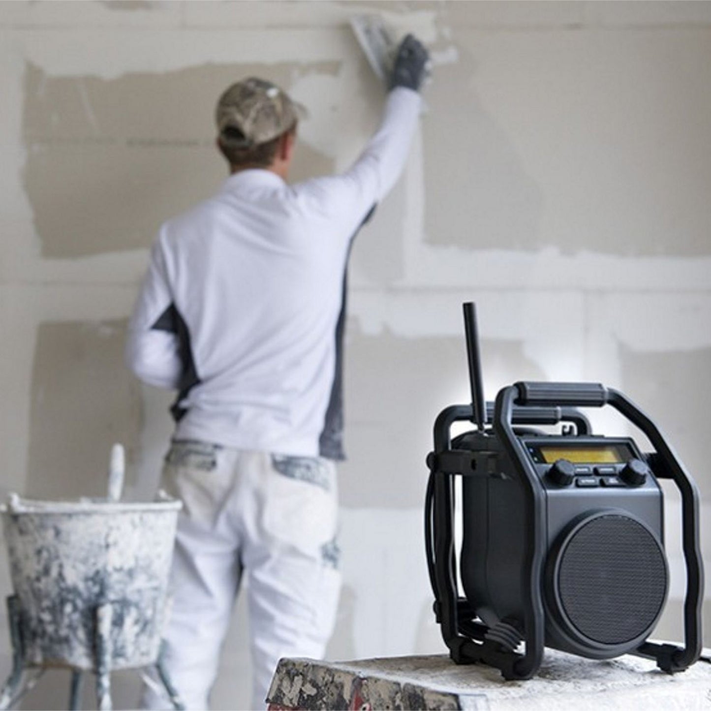 Radio de chantier FM PerfectPro UBOX 200R, RDS, AUX, Bluetooth, antichoc
