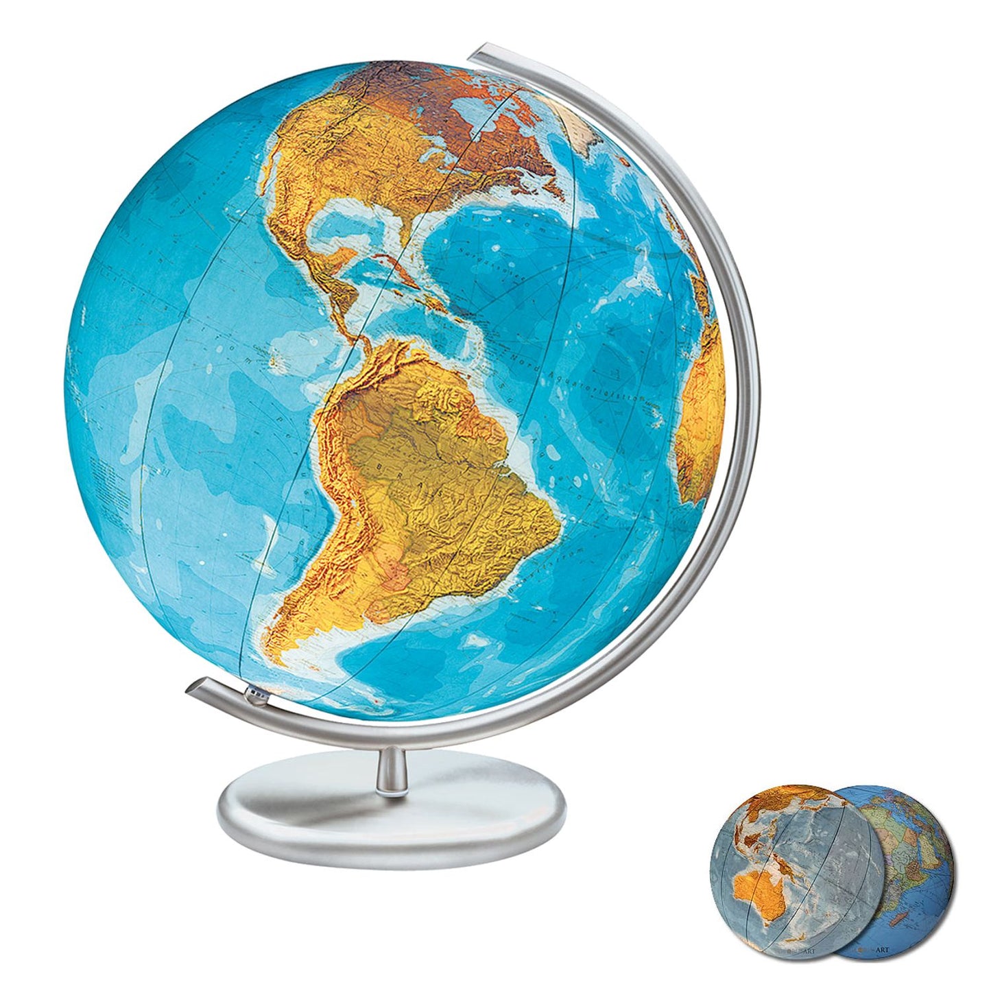 Globe lumineux Columbus DUO, globe de table, D 400 mm, acier inoxydable, différentes variantes