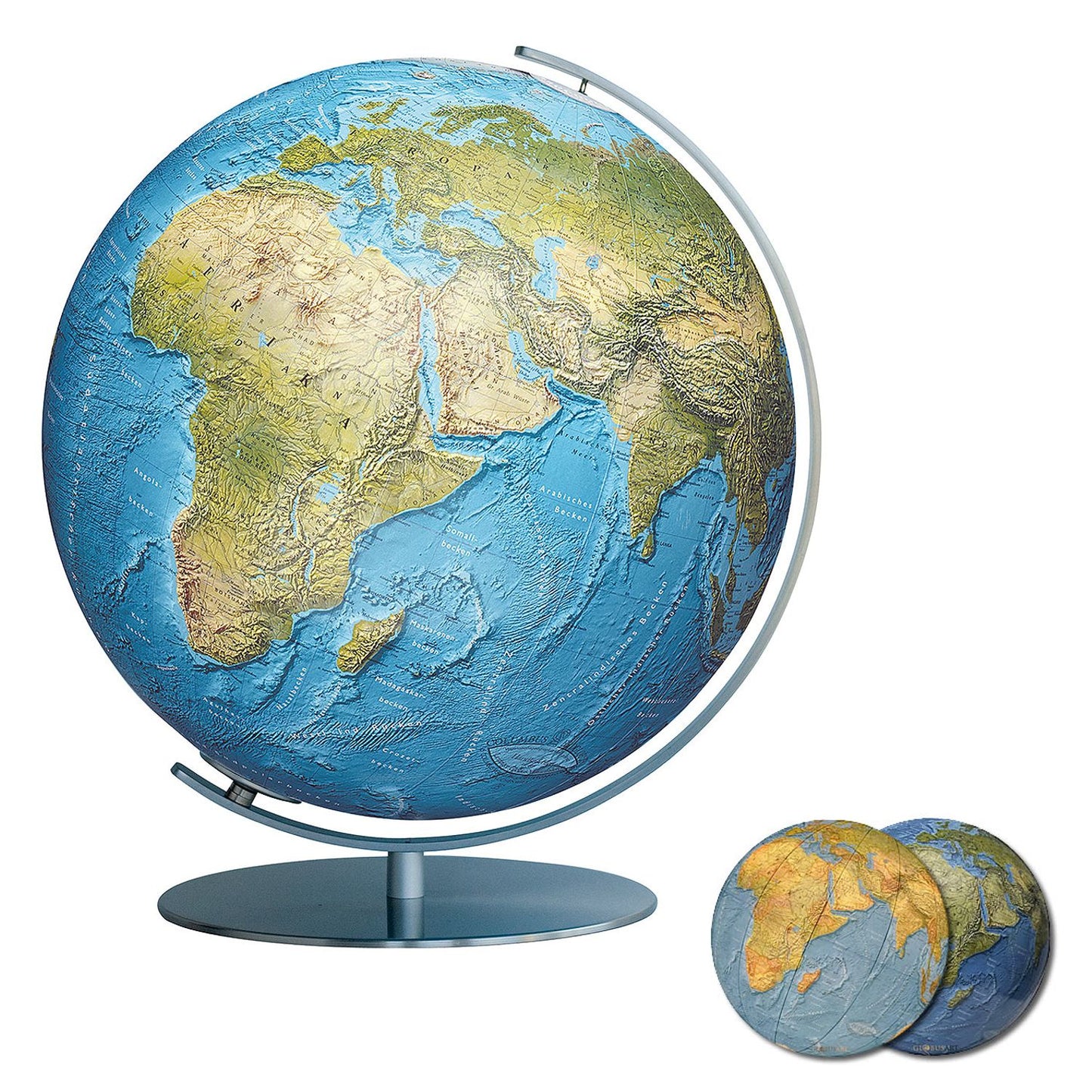 Globe lumineux Columbus DUORAMA, globe de table, D 400 mm, acier inoxydable, différentes variantes
