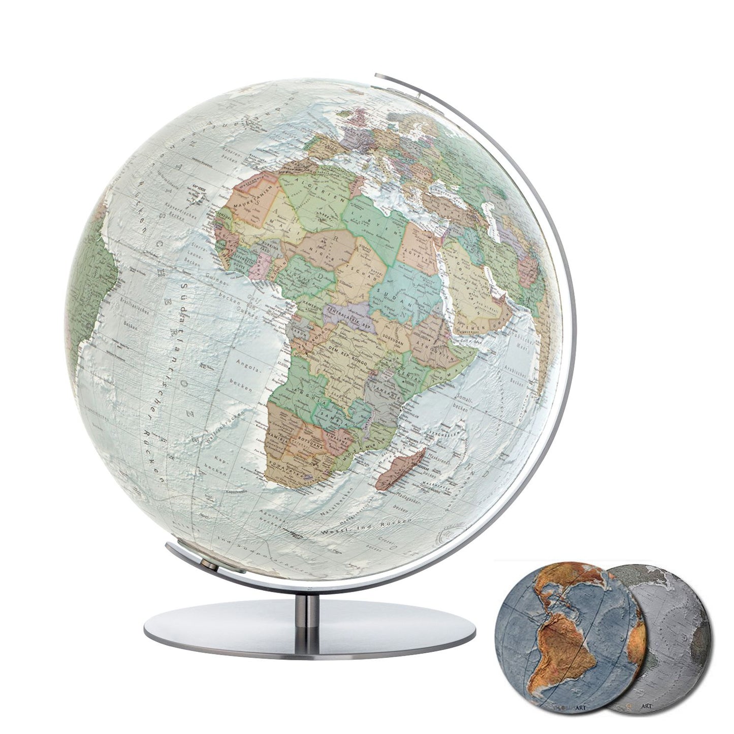 Globe de table Columbus D 51 cm, verre acrylique, acier inoxydable, différentes variantes