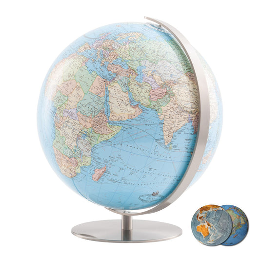Globe de table Columbus DUO, globe lumineux, 300 mm, verre acrylique, carte française