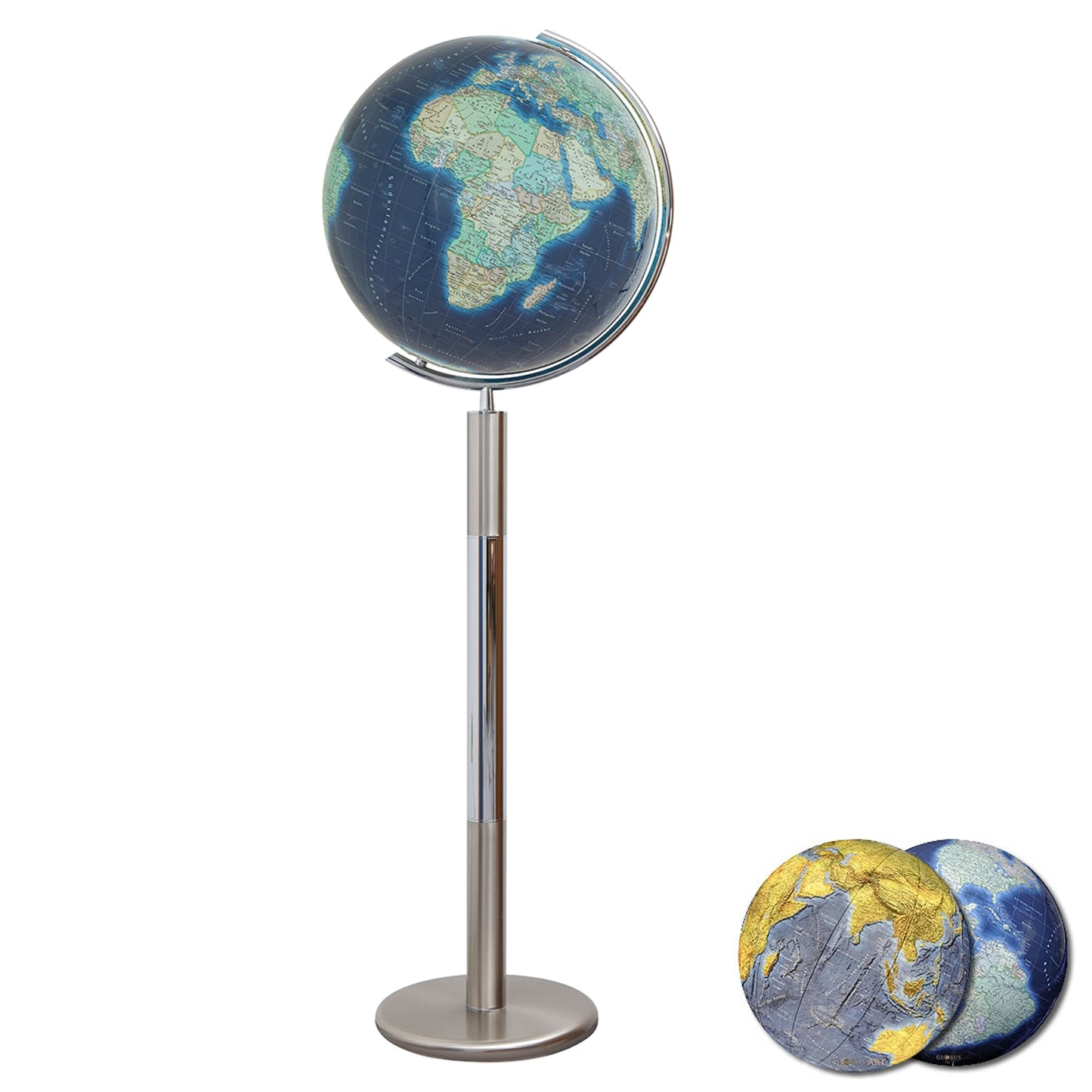 Globe sur pied Columbus Duo Azzurro, D 400 mm, verre cristal, OID, diverses variantes