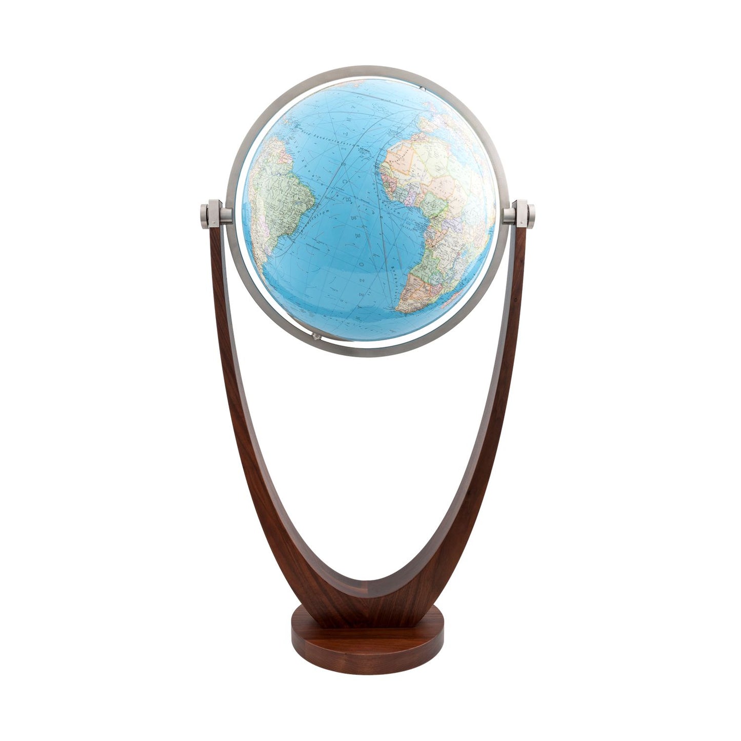 Globe terrestre sur pied Columbus Harmonie D 60 cm verre acrylique et base fourche, différentes variantes