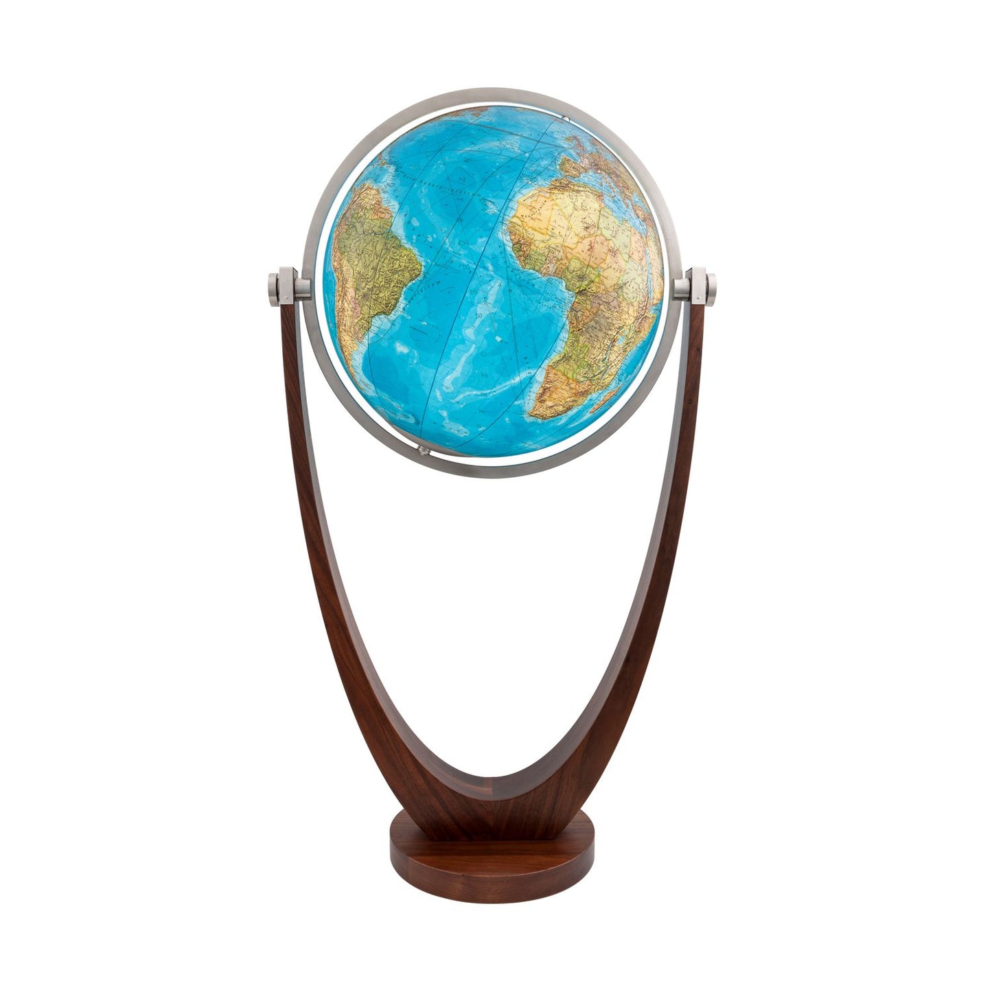 Globe sur pied Columbus Magnum DUO D 77 cm PE et base fourche noyer