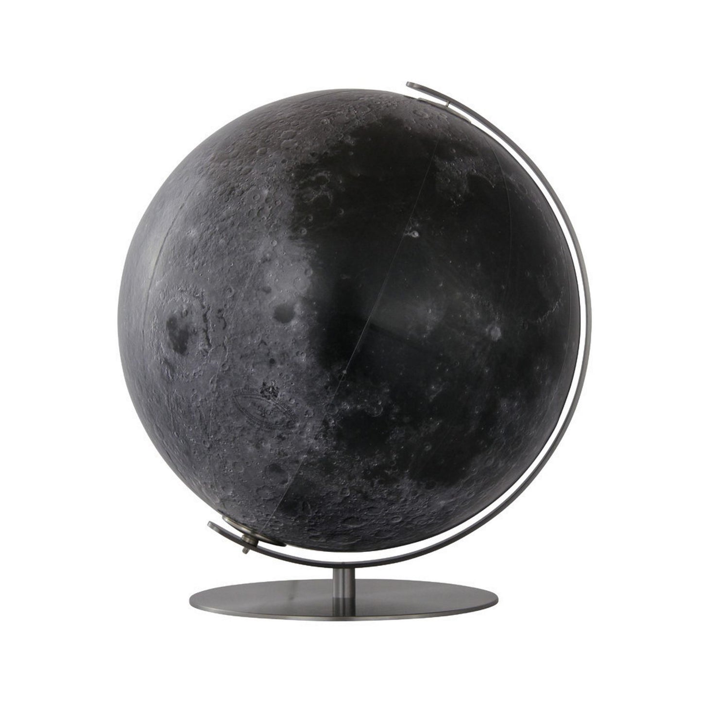 Columbus Illuminated Globe Moon D 40 cm Globe lunaire laminé à la main avec de l'acier inoxydable mat