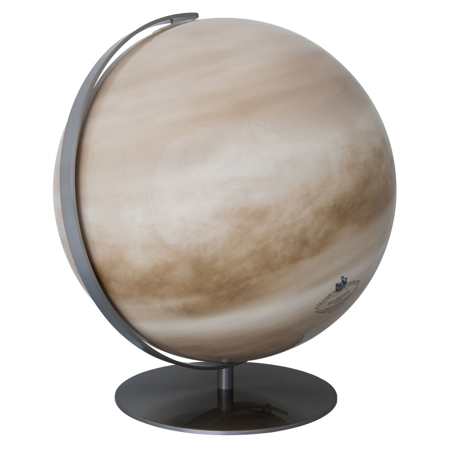 Globe illuminé Columbus Venus D 40 cm Globe planétaire, laminé à la main, acier inoxydable mat