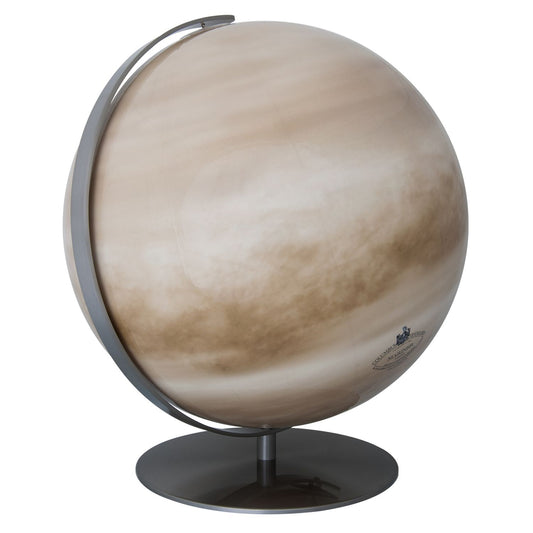 Globe illuminé Columbus Venus D 40 cm Globe planétaire, laminé à la main, acier inoxydable mat