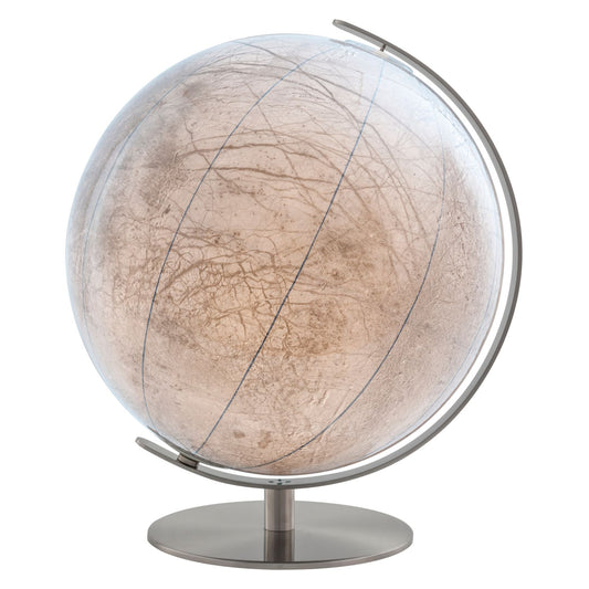 Globe illuminé Columbus Jupiter lune Europa D 40 cm globe planétaire laminé à la main