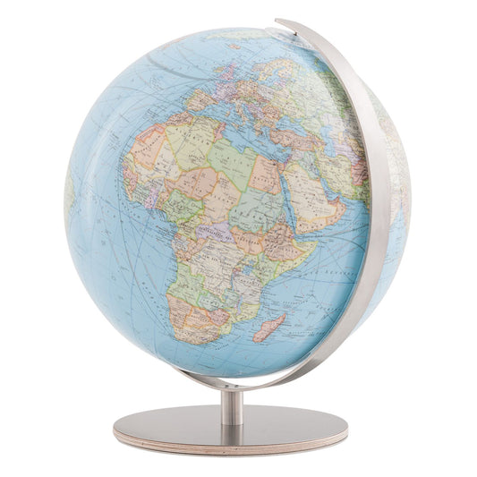 Globe de table étudiant Columbus DUO D 30 cm Verre acrylique, acier inoxydable et base en bois