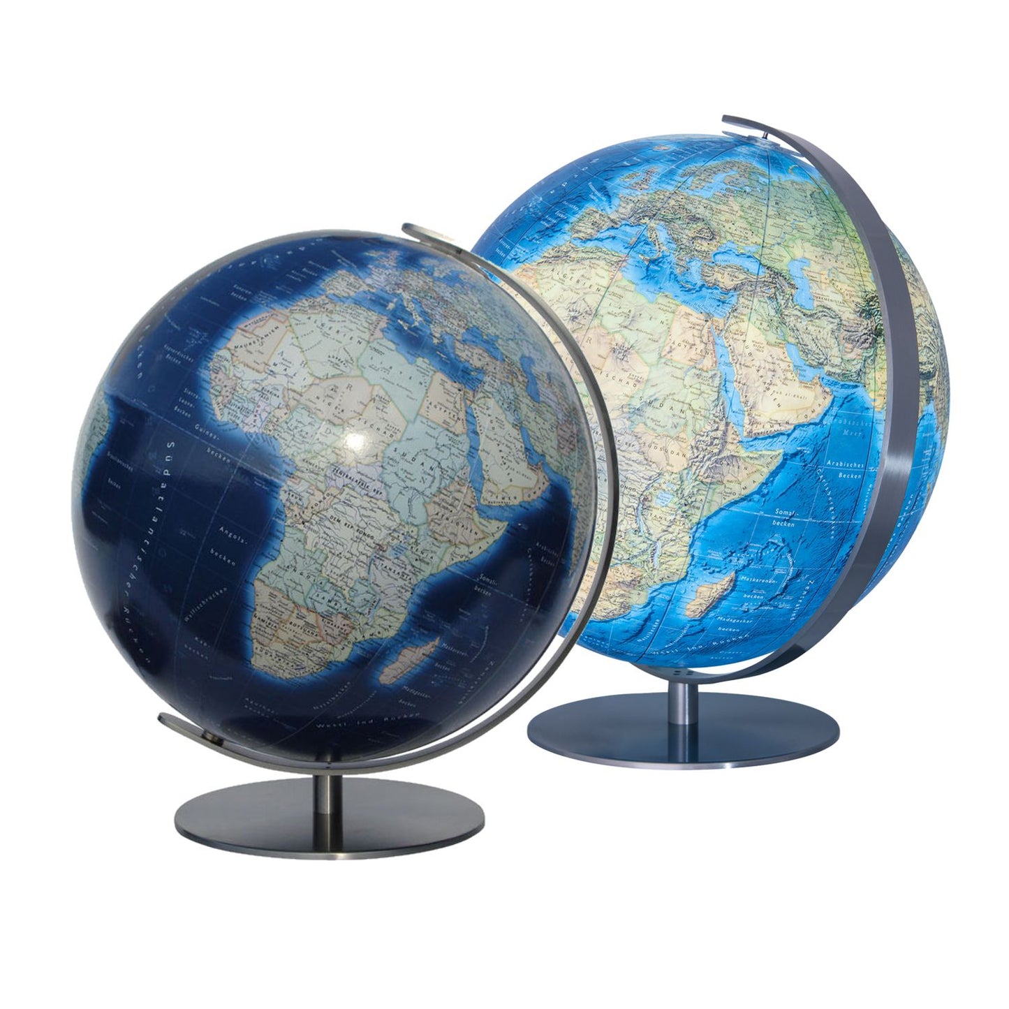 Globe lumineux Columbus DUO AZZURRO D 40 cm, carte anglaise, différentes variantes