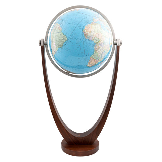 Globe sur pied Columbus DUO Harmonie D 51 cm verre cristal et noyer, anglais