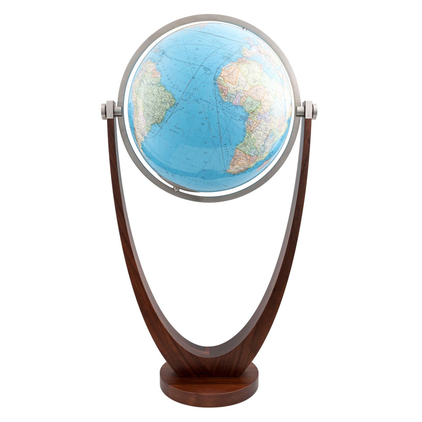 Globe terrestre à poser Columbus Harmonie D 60 cm verre acrylique et pied fourche, anglais, divers