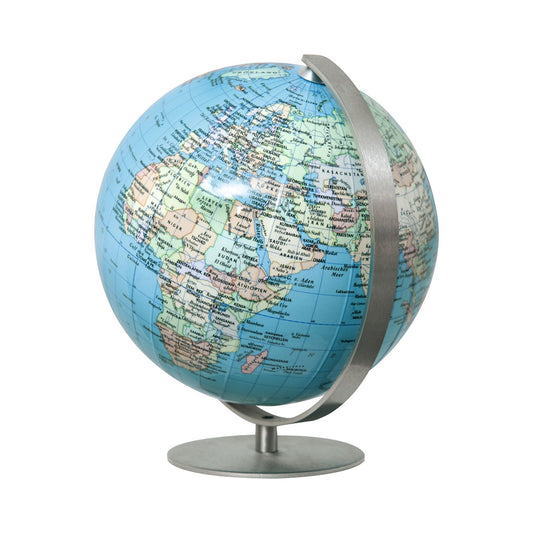 Mini globe Columbus Duo D 12 cm, base et méridienne : acier inoxydable, carte anglaise