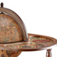 Globe de bar Zoffoli Giasone D 40 cm avec chariot de bar et carte du XVIe siècle