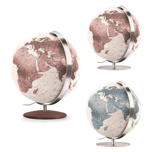 Globe lumineux design Räthgloben, laminé à la main, 37cm D, 42cm H, différentes variantes