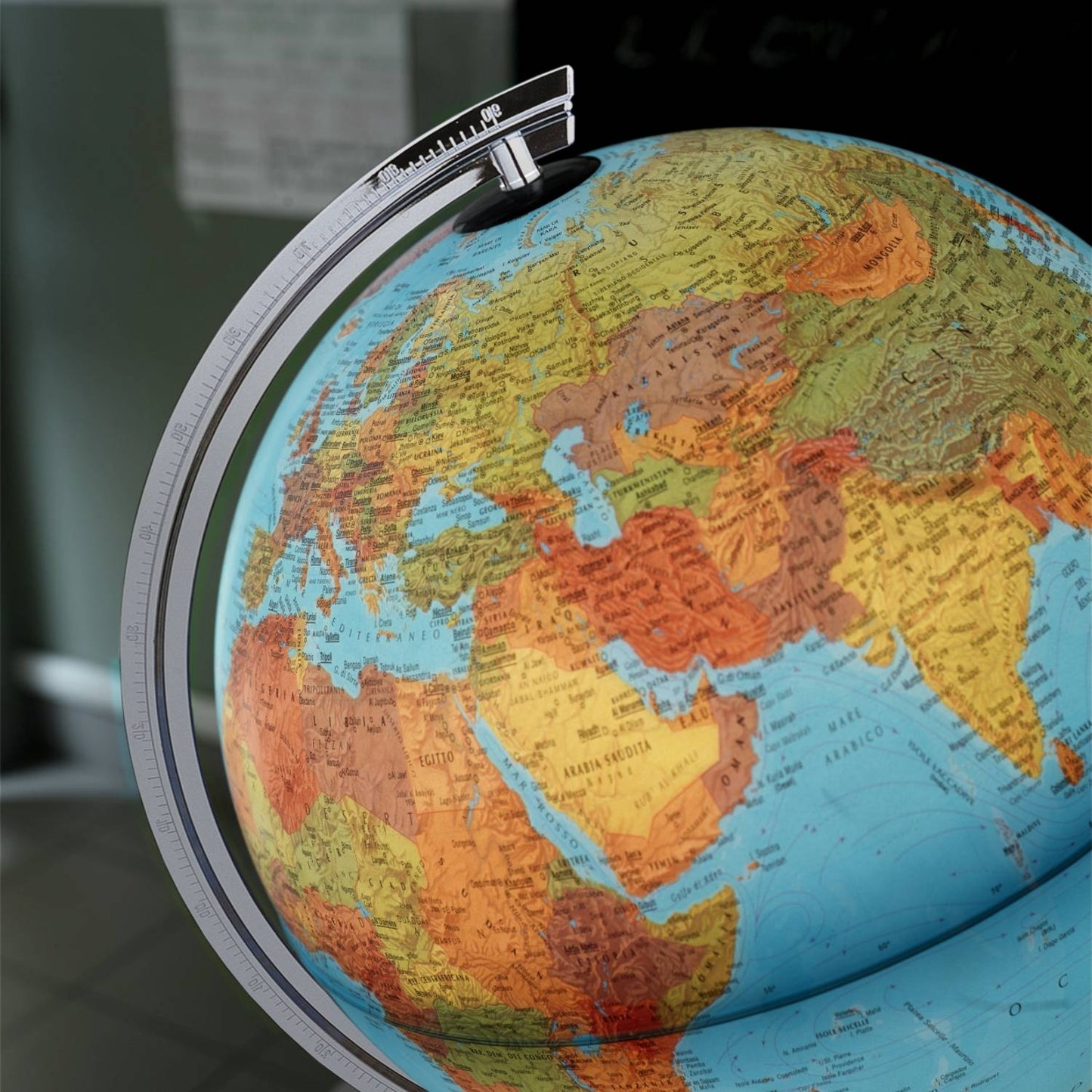 Globe lumineux double image Räthgloben, 40cm D, 61cm H, avec loupe