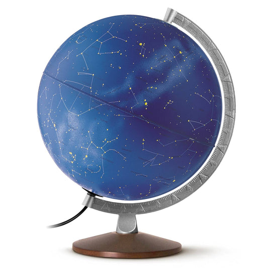 Globe illuminé constellation Räthgloben 30cm D, 39cm H, double image