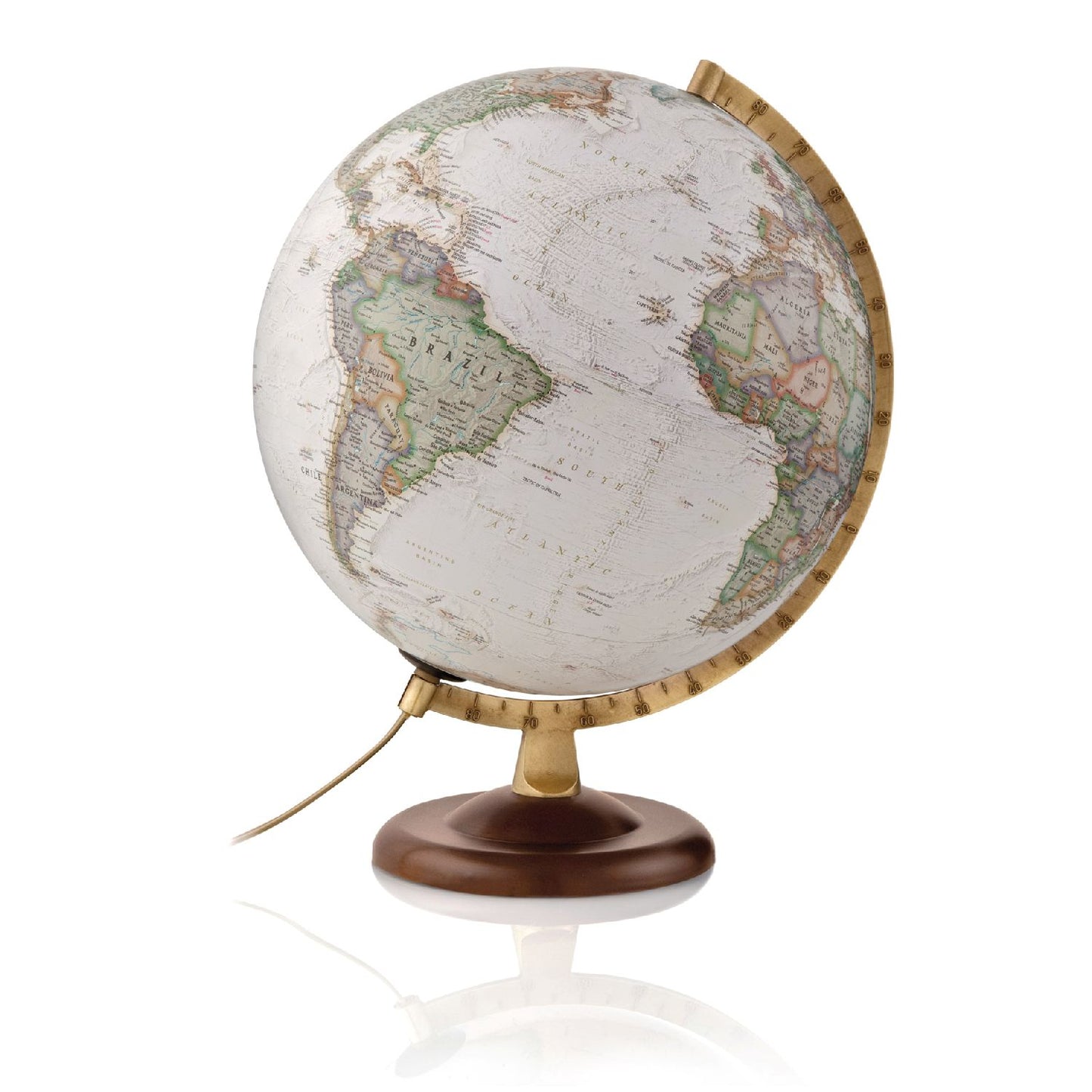 Globe lumineux National Geographic 30 cm Silver Classic ou Gold Executive